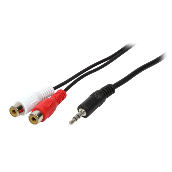 Stereo Audio Anschlusskabel, 3,5mm Klinkenstecker zu 2x RCA (Chinch) Buchse, 1.5m, LogiLink®, [CA1044]