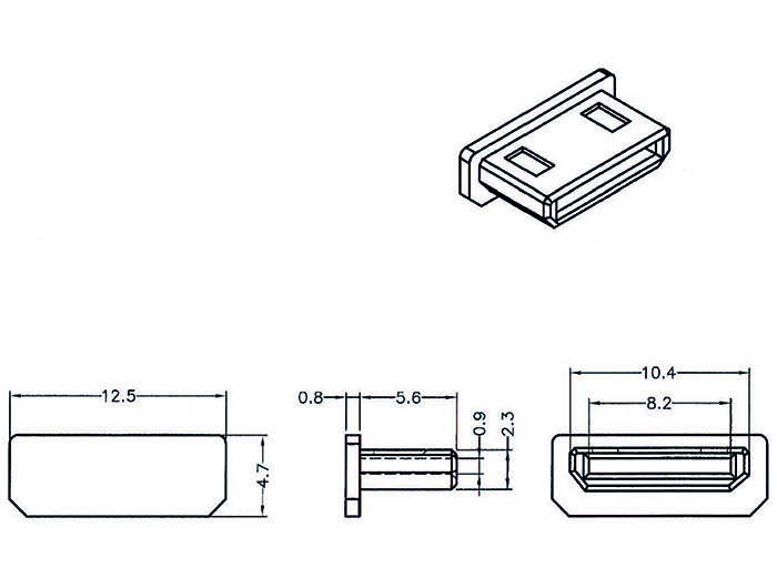 Staubschutz für HDMI mini-C Buchse, ohne Griff, 10 Stück, schwarz, Delock® [64028]