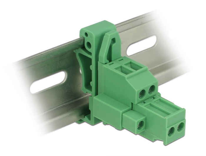 Terminalblock Set für Hutschienen 2 Pin mit Schraubverriegelung, Delock® [65931]