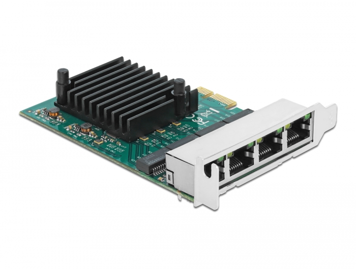 PCI Express x1 Karte 4 x RJ45 Gigabit LAN RTL8111, Delock® [89025]