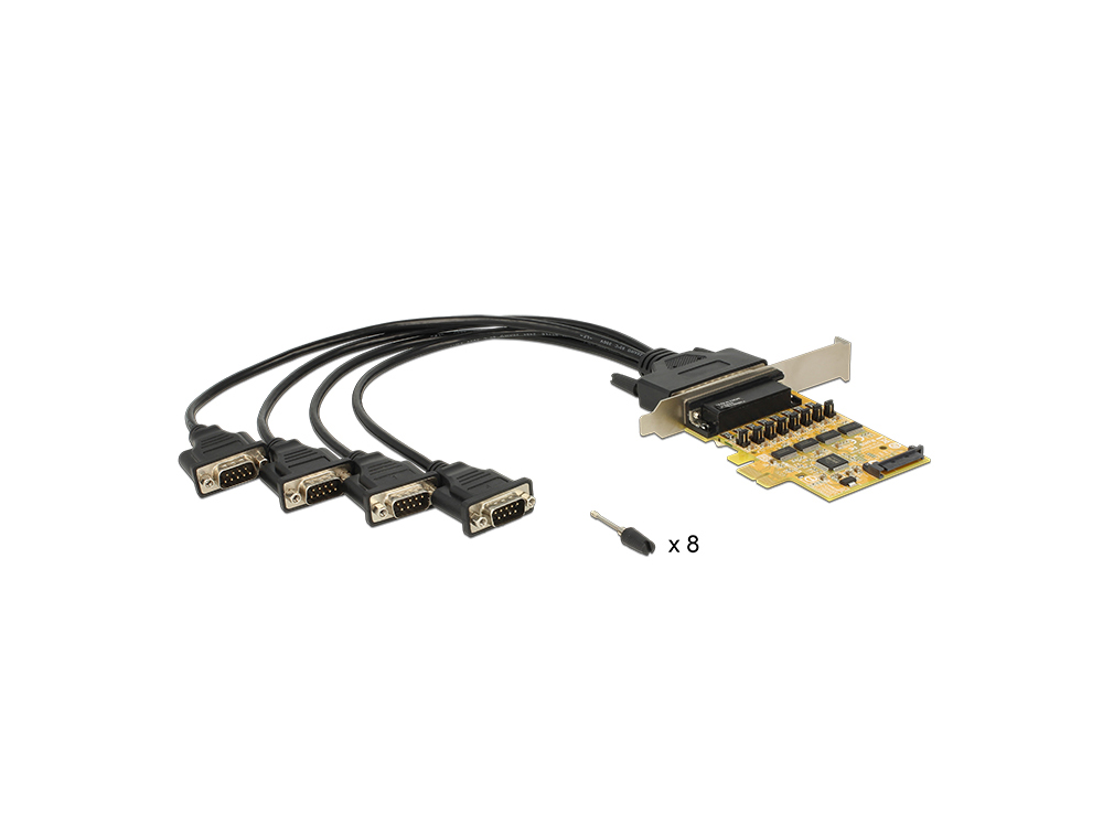 PCIe x1 Seriell 4x RS-232 mit Spannungsversorgung, Delock® [89447]