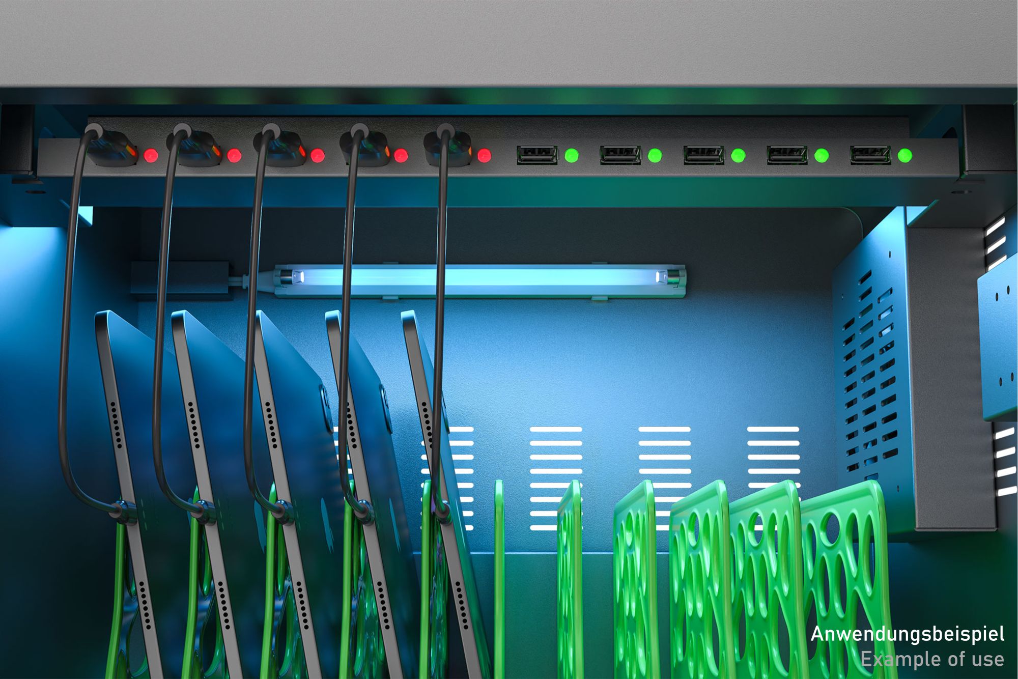 Good Connections® ANTARES T10S Tablet-Ladeschrank, UV-C Desinfektion, Sync-Funktion, schwarz