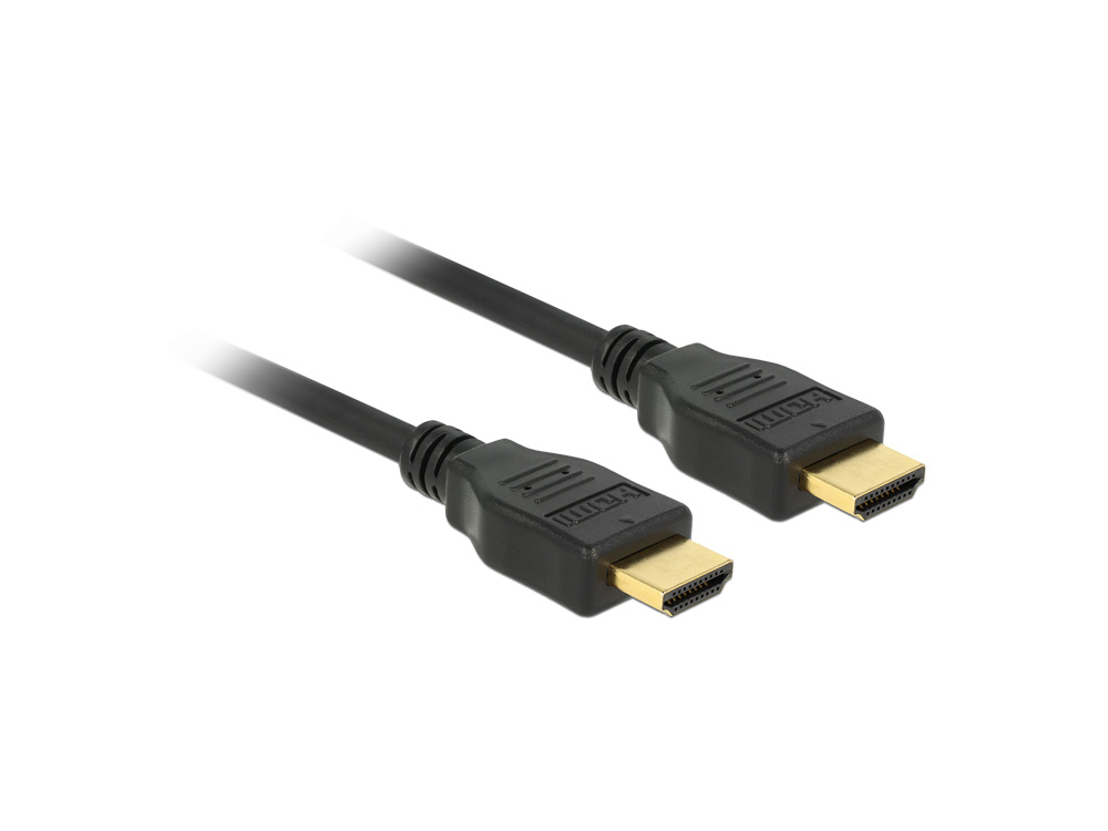 Anschlusskabel, High Speed HDMI mit Ethernet, A Stecker an A Stecker, 4K, schwarz, 1m, Delock® [84713]