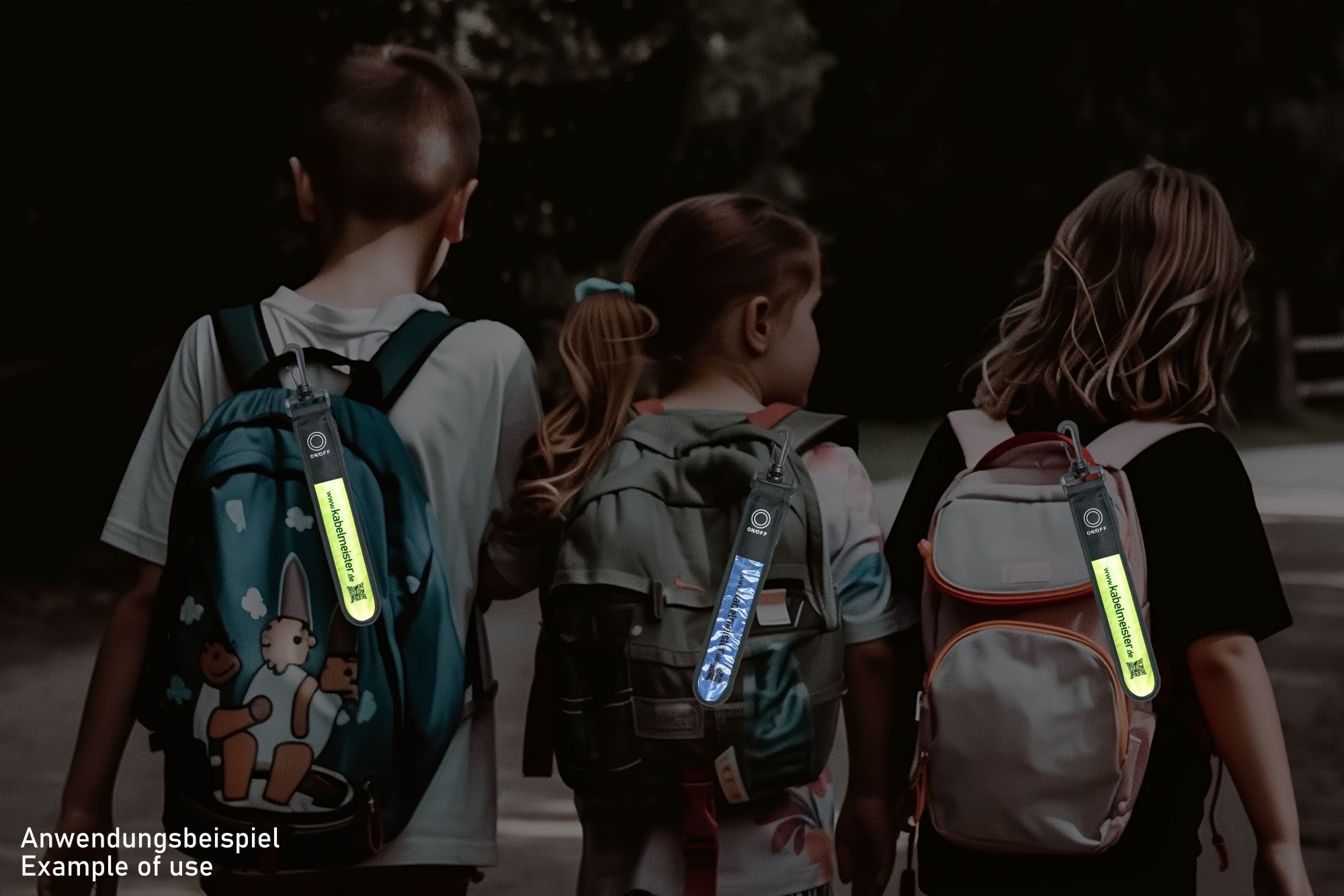 kabelmeister@ LED Leuchtband mit Befestigungshaken 2er-Set, blau und grün/gelb