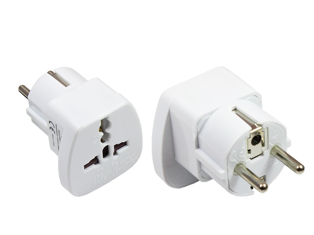 Universal Adapter Buchse an Schutzkontakt-Stecker für UK, Sc