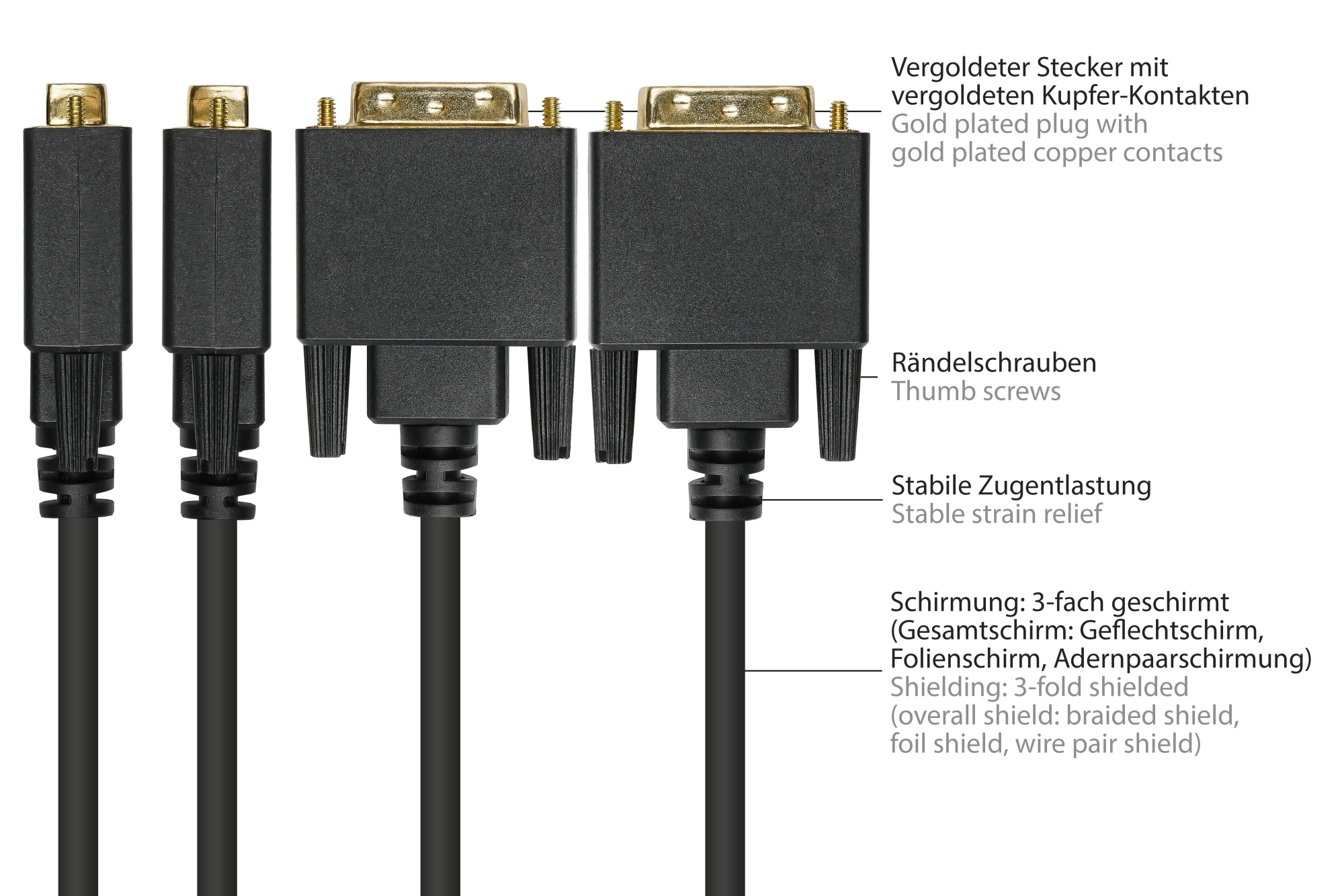 Anschlusskabel DisplayPort an DVI-D 24+1 Stecker, Full HD, vergoldete Kontakte, CU, schwarz, 1m, Good Connections®