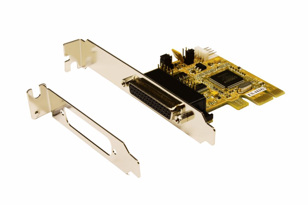 2S Seriell RS232 PCIe Karte, inkl. LowProfile Bügel und Octopus Kabel (MosChip Chip-Set), Exsys® [EX-44342]