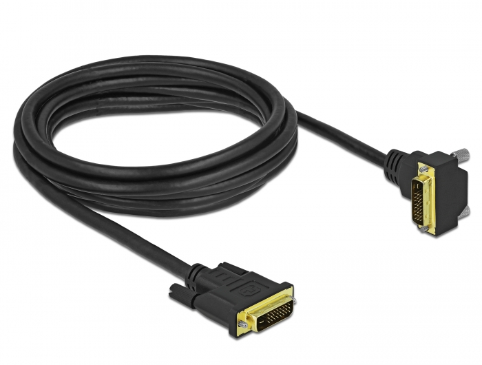 DVI Kabel 24+1 Stecker zu 24+1 Stecker gewinkelt 3 m, Delock® [85895]