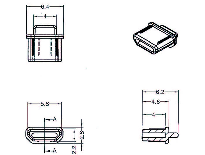 Staubschutz für HDMI micro-D Buchse, mit Griff, 10 Stück, schwarz, Delock® [64031]