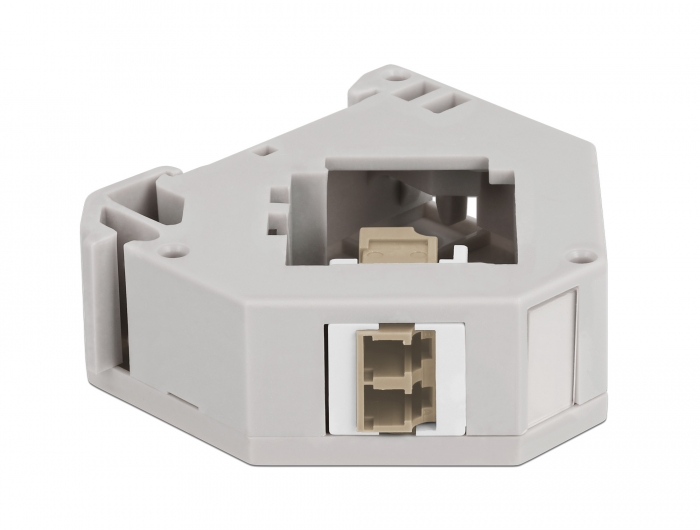 Hutschienenadapter mit Keystone LC Duplex Buchse zu LC Duplex Buchse beige, Delock® [87193]