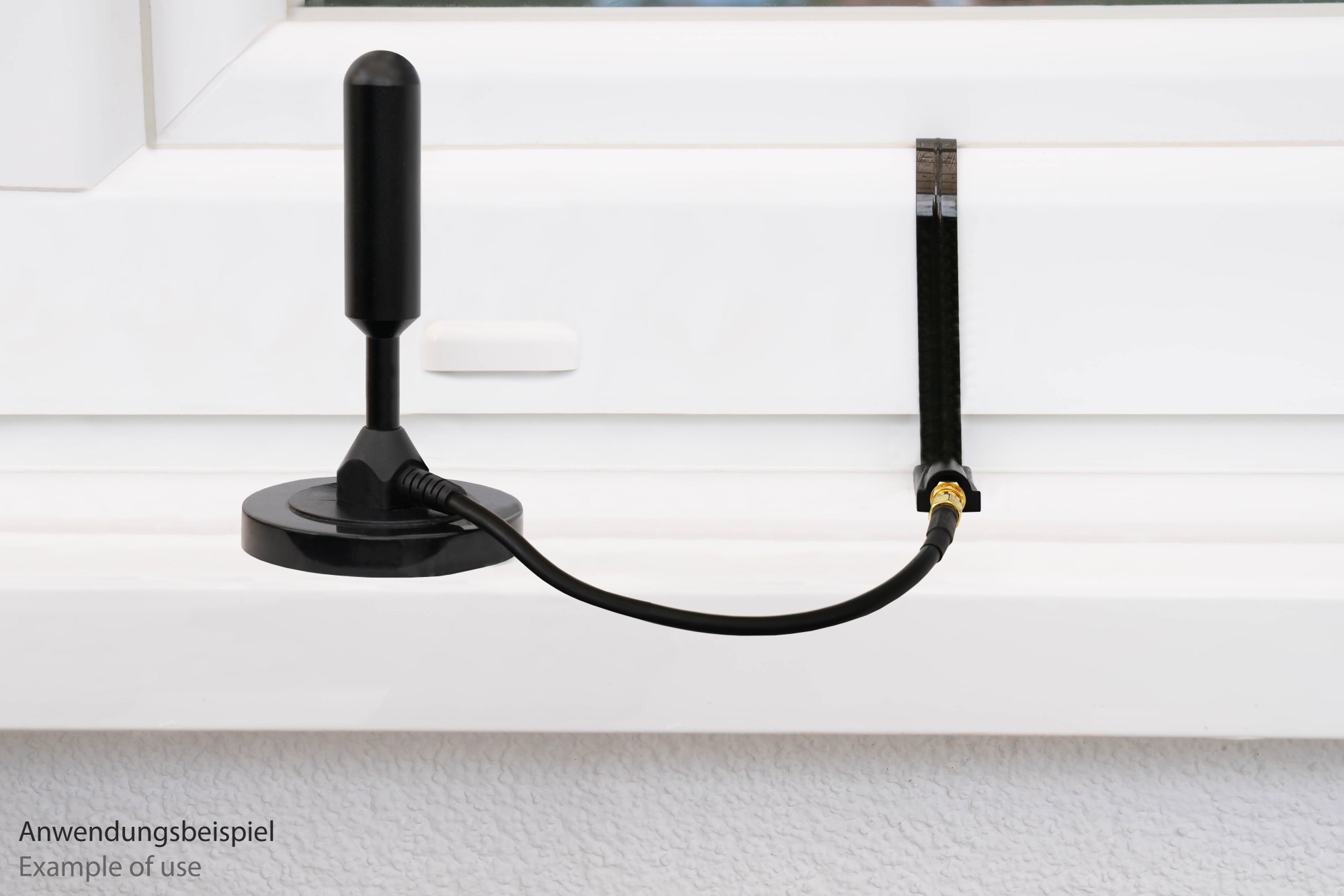 kabelmeister® Koaxial HF Fensterdurchführung, SMA Buchse an SMA Buchse, schwarz, 0,2m