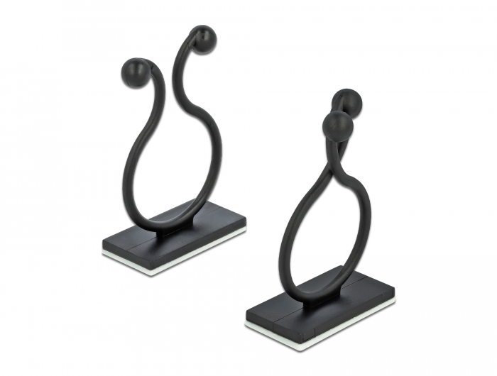 Kabeldriller mit Klebesockel schwarz 10 Stück, Delock® [60176]