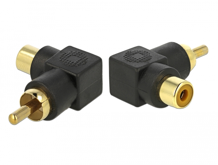 Cinch Adapter Stecker an Buchse gewinkelt, Delock® [66168]