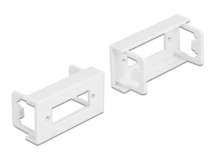 Easy 45 Modulblende Rechteck-Ausschnitt für LWL SC Duplex Kupplung, 45 x 22,5 mm 10 Stück weiß, Delock® [81374]