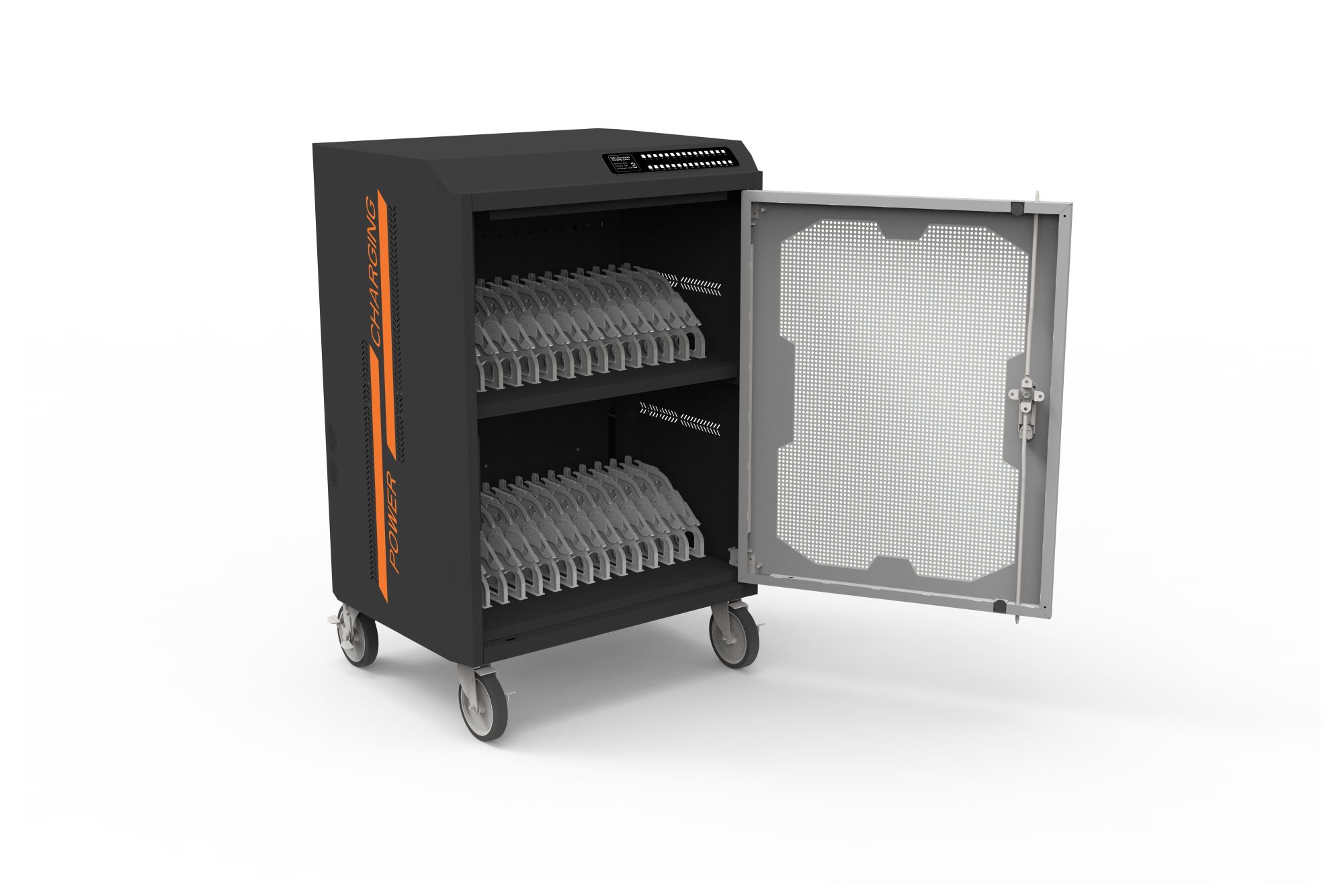 Good Connections® Ladewagen für 30 Geräte, USB-C™, 45W pro Port, PD 3.0, PPS, QC 3.0, schwarz/grau