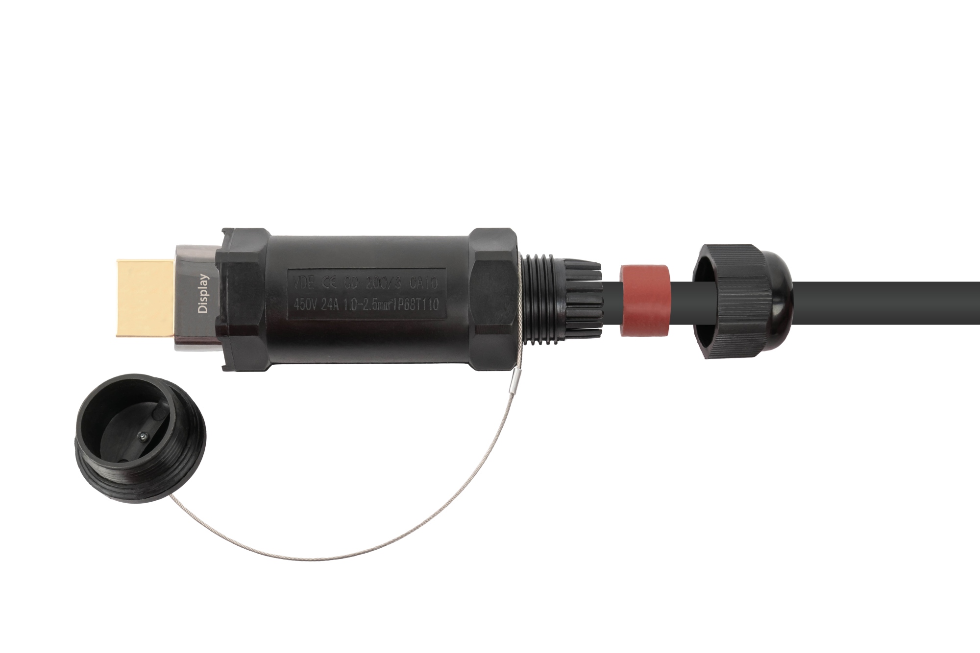 AOC Hybrid High-Speed HDMI® 2.0b, stahlarmiert, 4K @60Hz, 18 GBit/s, schwarz, 15m, PYTHON® Series