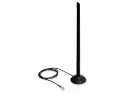 SMA WLAN Antenne mit magnetischem Standfuß und Kippgelenk 6,5 dBi, Delock® [88410]