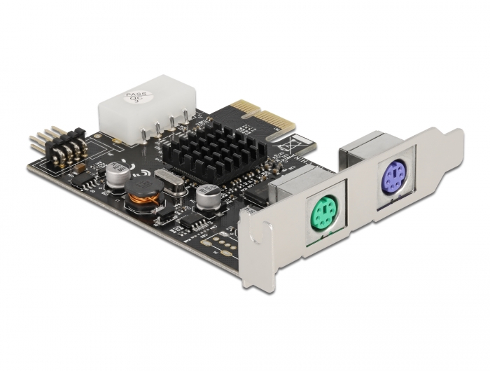 PCI Express x1 Karte zu 2 x PS/2 und USB Pfostenstecker - Low Profile Formfaktor, Delock® [90049]
