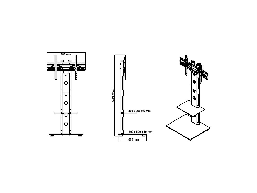 Bildschirm- und TV-Standfuß, 32"-65", 81-165 cm Bildschirmdiagonale, Belastung bis 40 kg, My Wall®