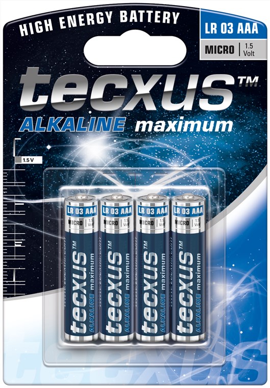 Tecxus® Batterie Alkali Micro AAA, 4er
