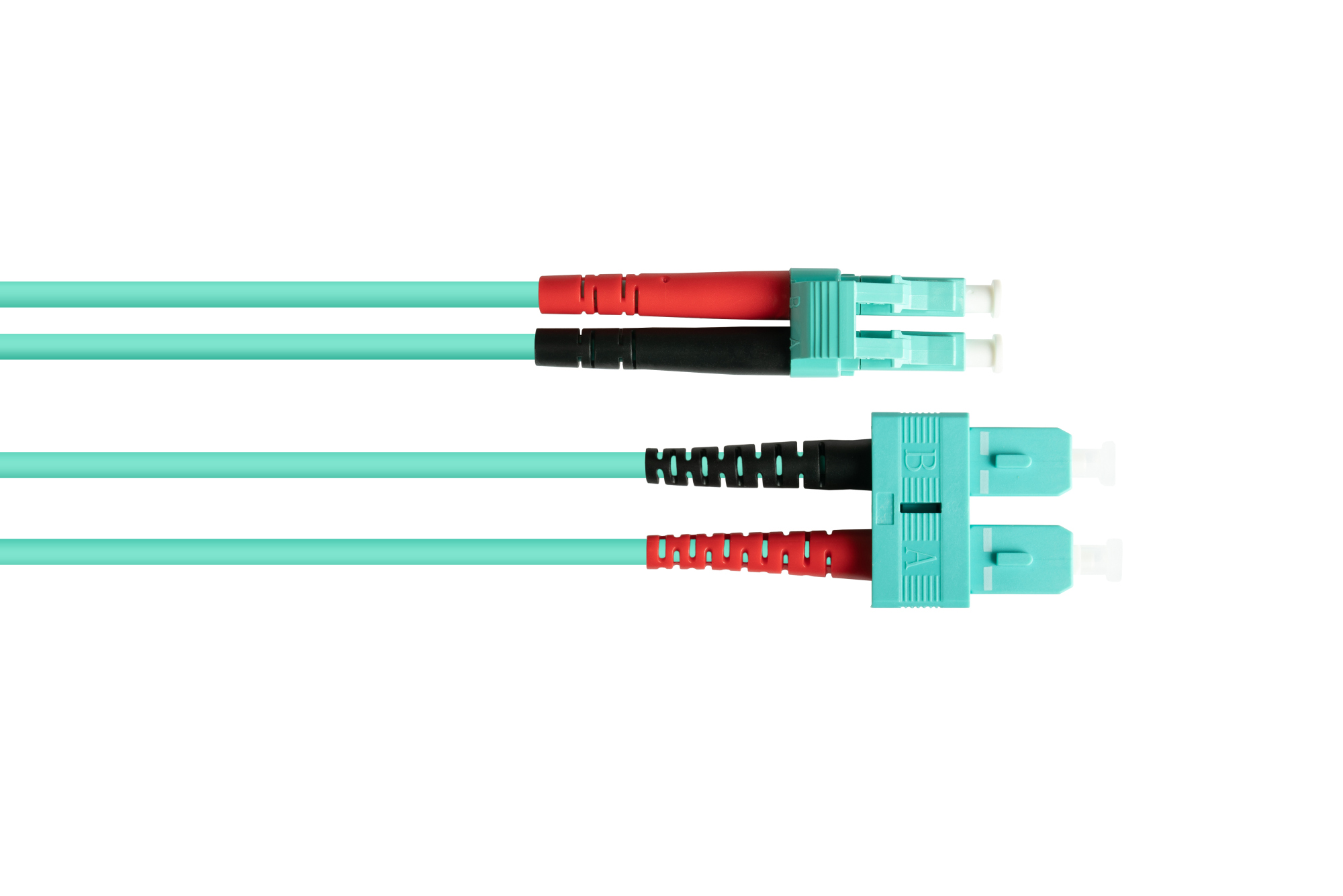 Patchkabel LWL Duplex OM3 (Multimode, 50/125) LC/SC, LSZH, austauschbare Polarität, 2m, Good Connections®