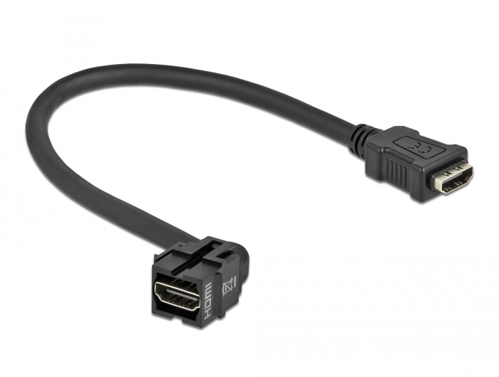 Keystone Modul HDMI Buchse 250° > HDMI Buchse mit Kabel schwarz, Delock® [86854]