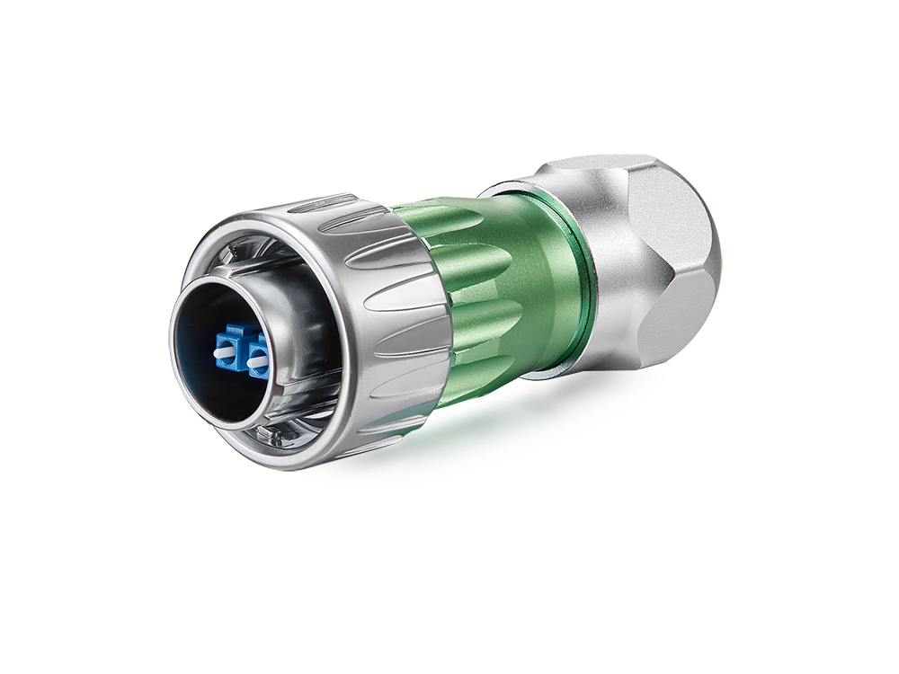 Industrie-Steckverbinder S3 - LWL Kabel, Stecker LC mit Kabelverschraubung an Stecker LC, Metall, M24, Bajonett, IP65/67, 3m, Good Connections®