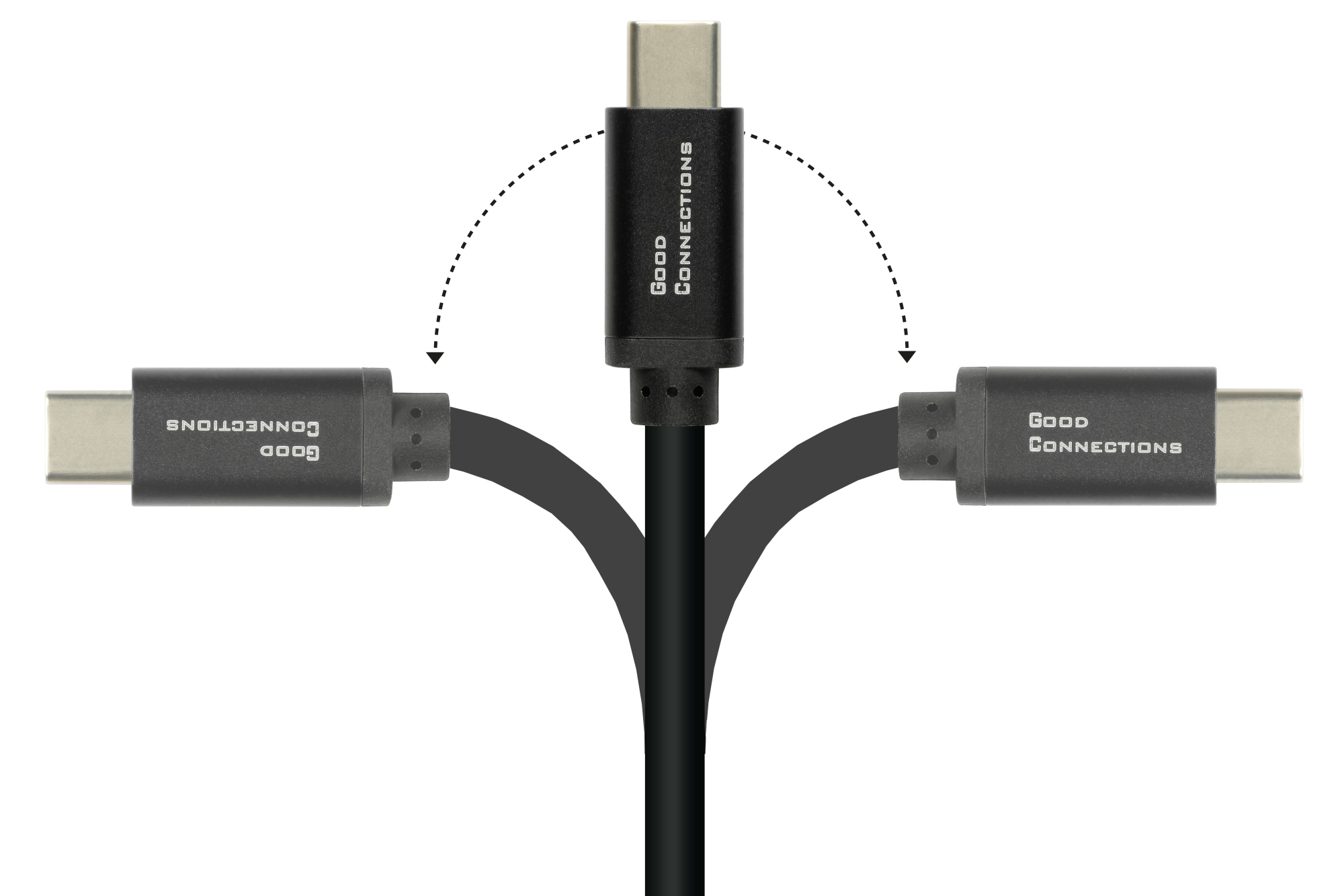 USB-C™ SmartFLEX Lade- und Datenkabel mit Power Delivery (PD3) 100W, USB 2.0, 5A E-Marker, schwarz, 0,5m, Good Connections®