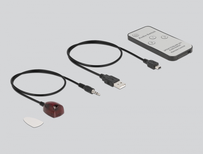 S/PDIF TOSLINK Switch 3 In 1 Out mit IR-Fernbedienung und USB Stromversorgung, Delock® [63395]