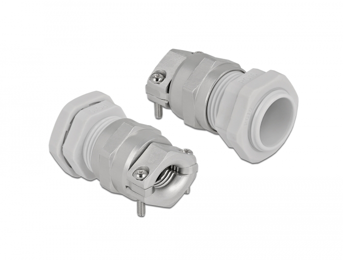 Kabelverschraubung PG16 mit Zugentlastung und Biegeschutz grau, Delock® [60358]