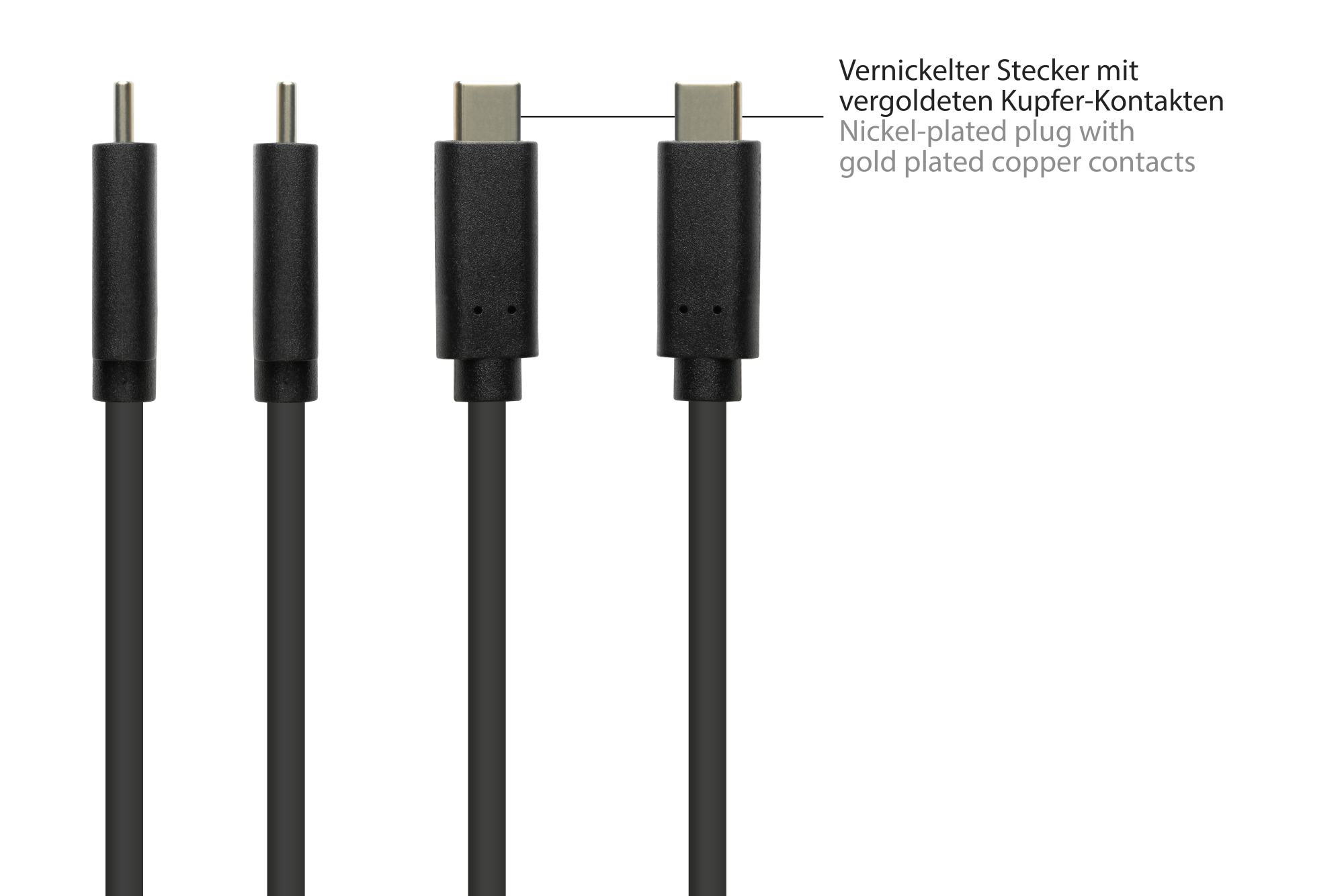 Anschlusskabel USB 3.2 Gen.2 (10GBit/s / 3A), Stecker A an USB-C™ Stecker, CU, schwarz, 0,5m, Good Connections®