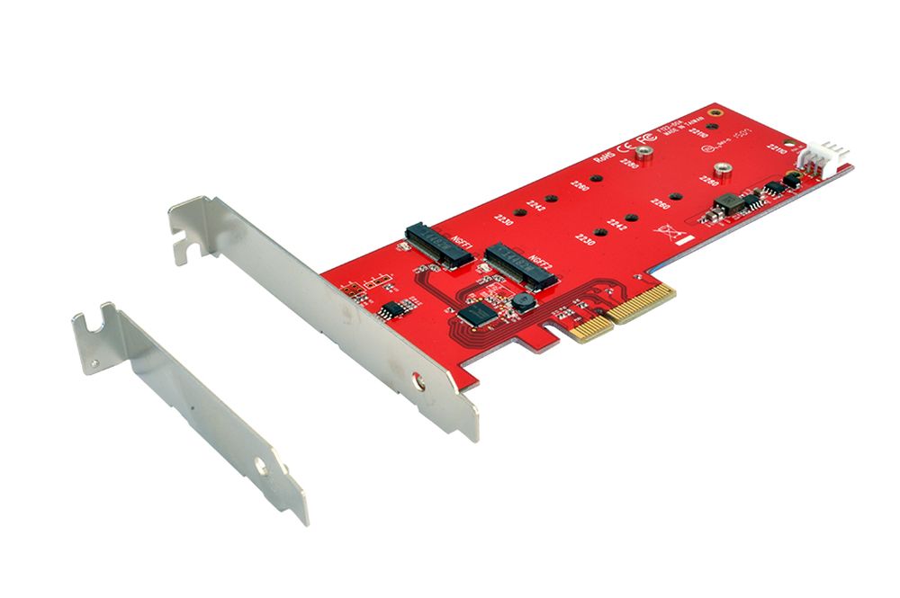 PCIe (x4) Controller für zwei M.2 NFGG Module inkl. Low Profile Bügel, Exsys® [EX-3655]