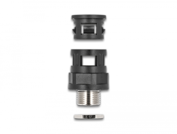 Schlauchverschraubung mit Messingaußengewinde M32 schwarz 2 Stück, Delock® [60456]