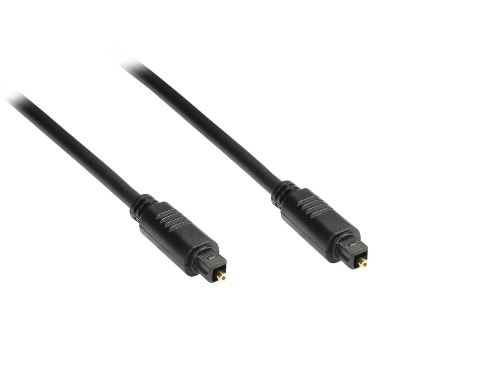 Anschlusskabel Toslink Stecker an Stecker, Ø 5mm, schwarz, 3m, Good Connections®