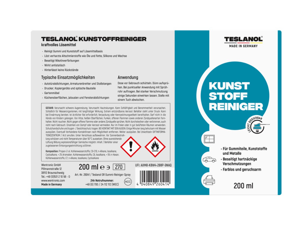 Teslanol® Kunststoffreinigerspray, 200 ml