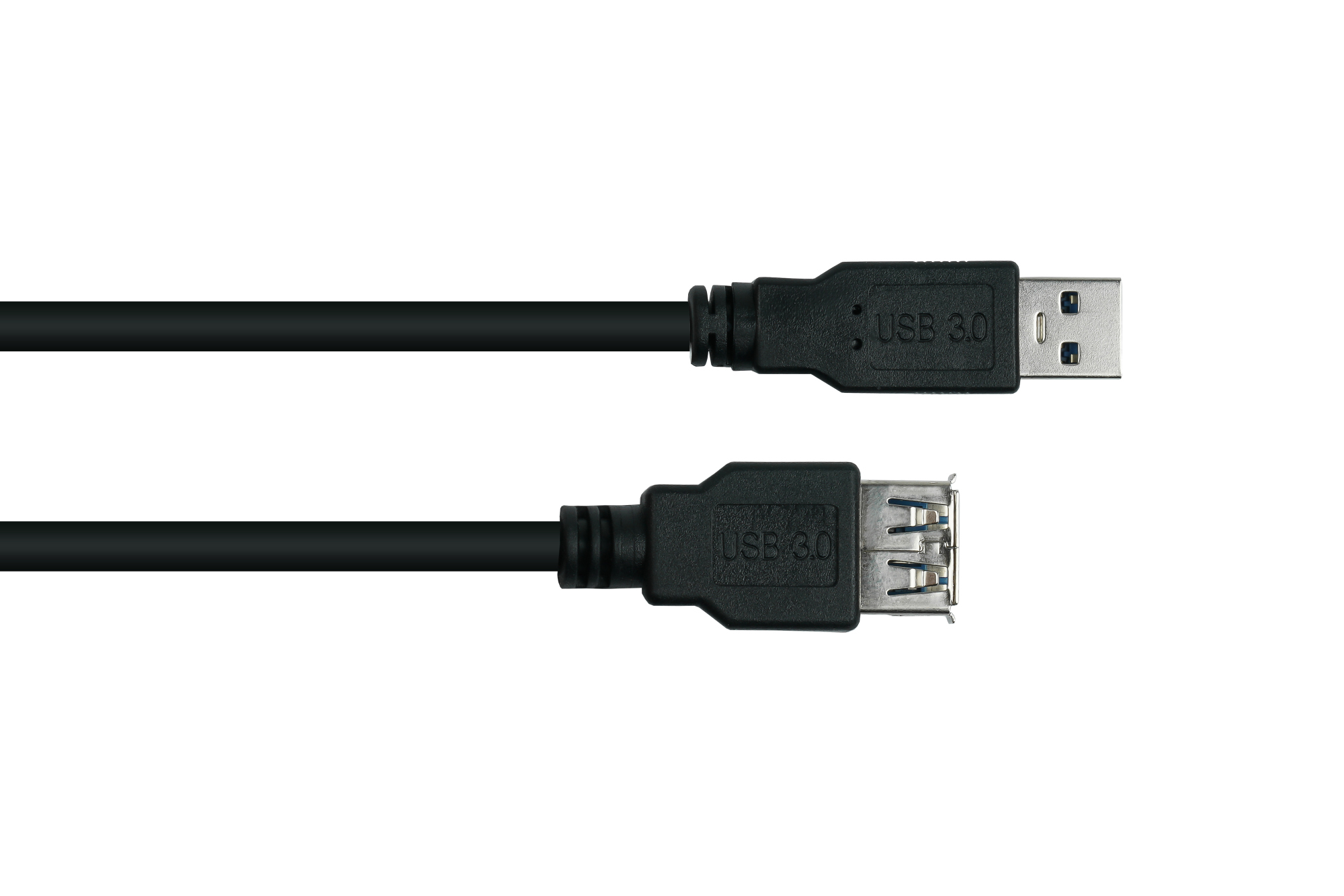 kabelmeister® Verlängerungskabel USB 3.0 Stecker A an Buchse A, Premium, DATA AWG28 / Power AWG24, UL, KUPFER, schwarz, 5m