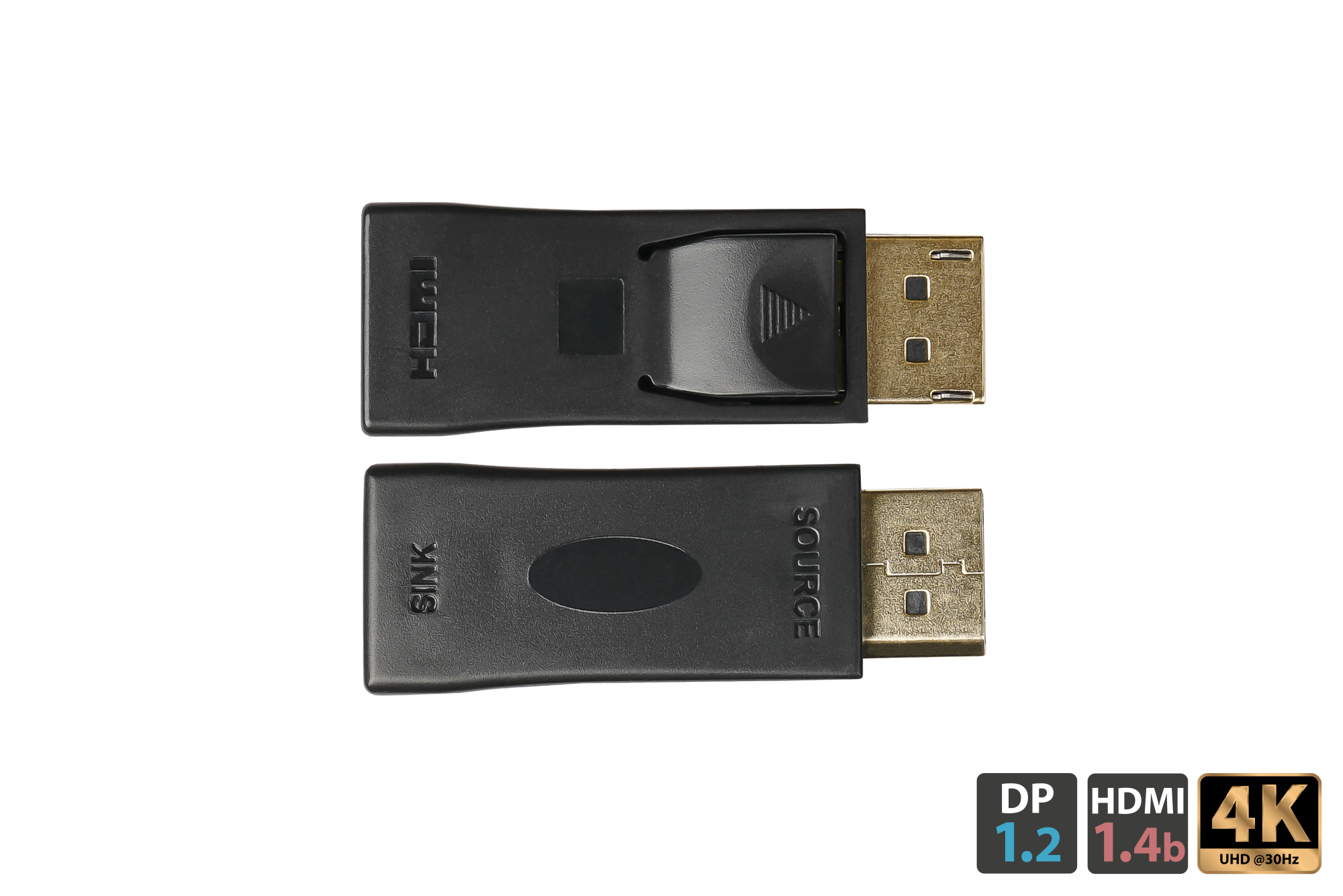 Adapter Displayport 1.2 Stecker an HDMI Buchse, 4K / UHD @30Hz, vergoldete Kontakte, schwarz, Good Connections®