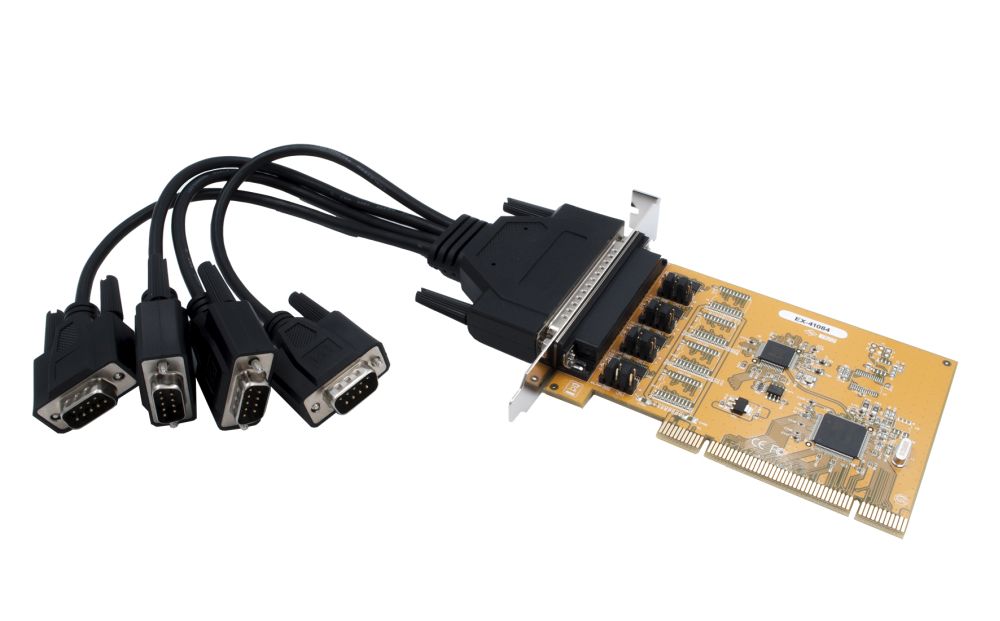 4S Seriell RS-232 PCI Karte mit Octopus Kabel, untersützt 921.6KBaud (FTDI Chip-Set), Exsys® [EX-41084]