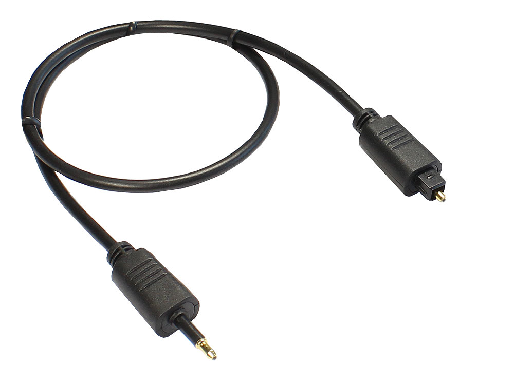 Anschlusskabel Toslink Stecker an 3,5mm Mini Stecker, Ø 2,2mm, schwarz, 0,5m, Good Connections®