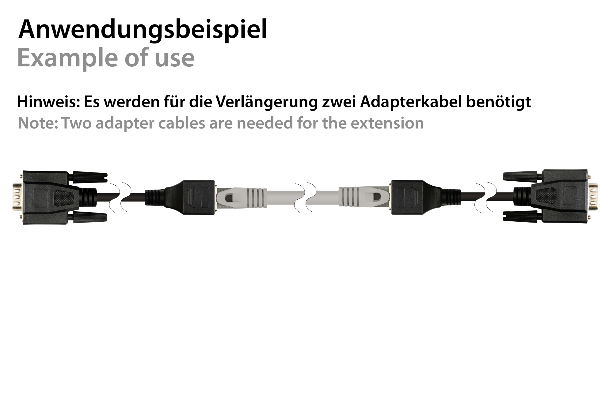 Adapterkabel RJ45 Buchse an RS232 seriell D-SUB 9-Pol Stecker, 1:1, schwarz, 0,1m, Good Connections®