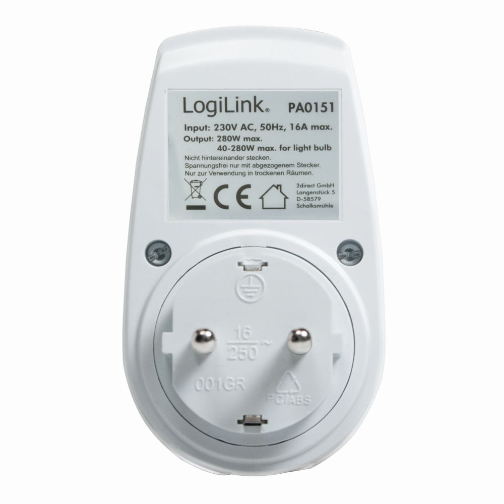 Steckdosenadapter mit Dimmer, LogiLink® [PA0151]