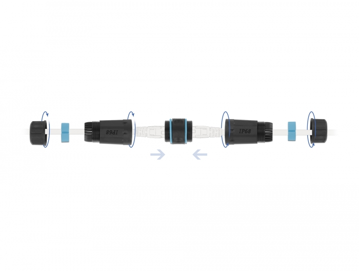 Kabelverbinder RJ45 Buchse zu RJ45 Buchse Cat.6A wasserfest, Delock® [86693]