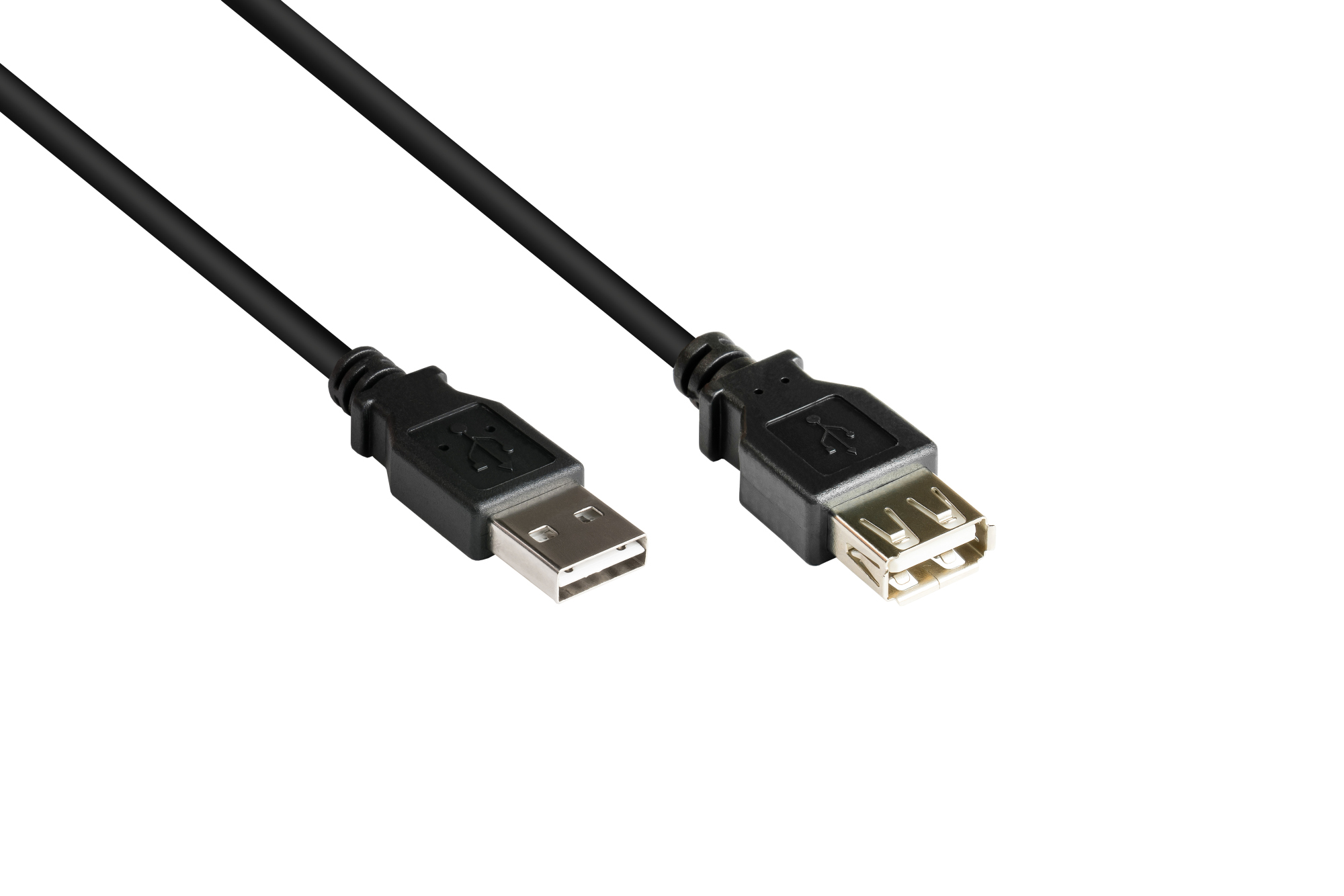 Verlängerungskabel USB 2.0 EASY Stecker A an Buchse A, schwarz, 3m, Good Connections®