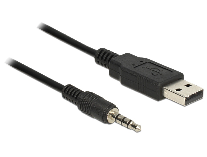 Adapterkabel, USB an Seriell-TTL Stecker 3,5mm Klinke (4-Pin), 1,8m (5V), Delock® [83778]