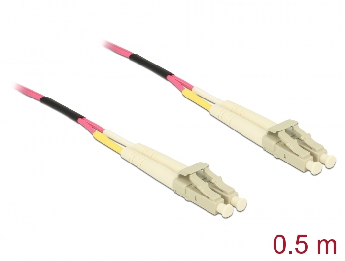 Kabel Lichtwellenleiter LC zu LC Multimode OM4 0,5 m, Delock® [86544]