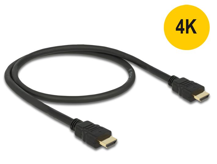 Anschlusskabel HDMI A Stecker an HDMI A Stecker High Speed with Ethernet 4K 0,5m, Delock® [84751]