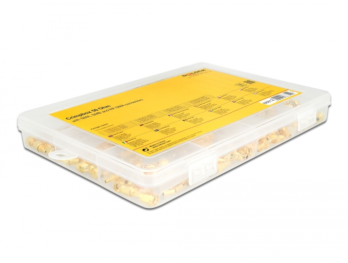 Crimpbox 120-teilig 50 Ohm mit SMA, SMB und RP-SMA Konnektoren, Delock® [66812]
