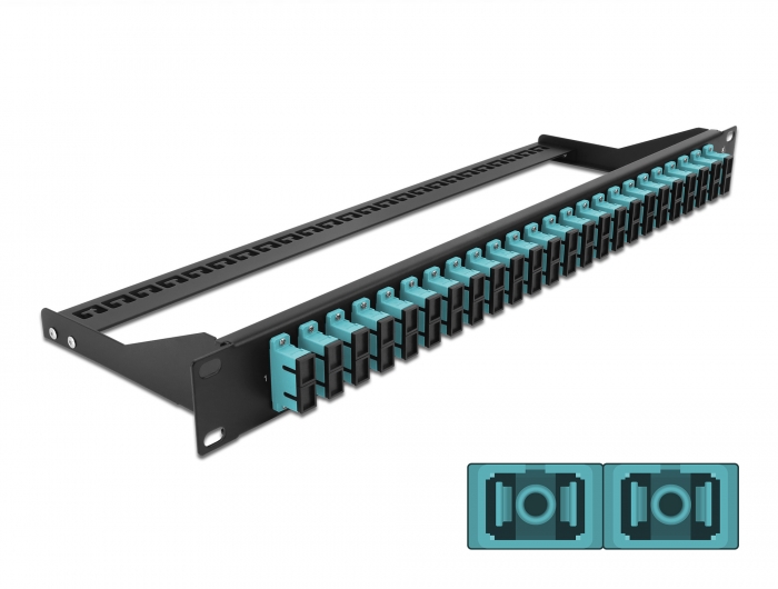 19" LWL Patchpanel 24 Port SC Duplex aqua, Delock® [43395]