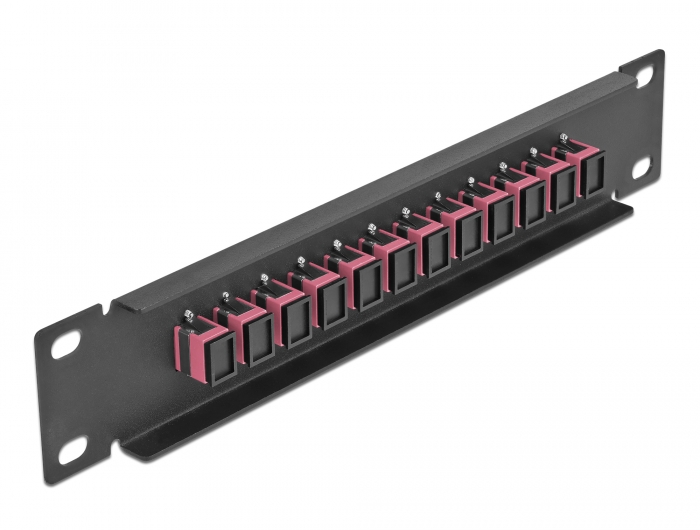 10" LWL Patchpanel 12 Port SC Simplex violett 1 HE schwarz, Delock® [66764]