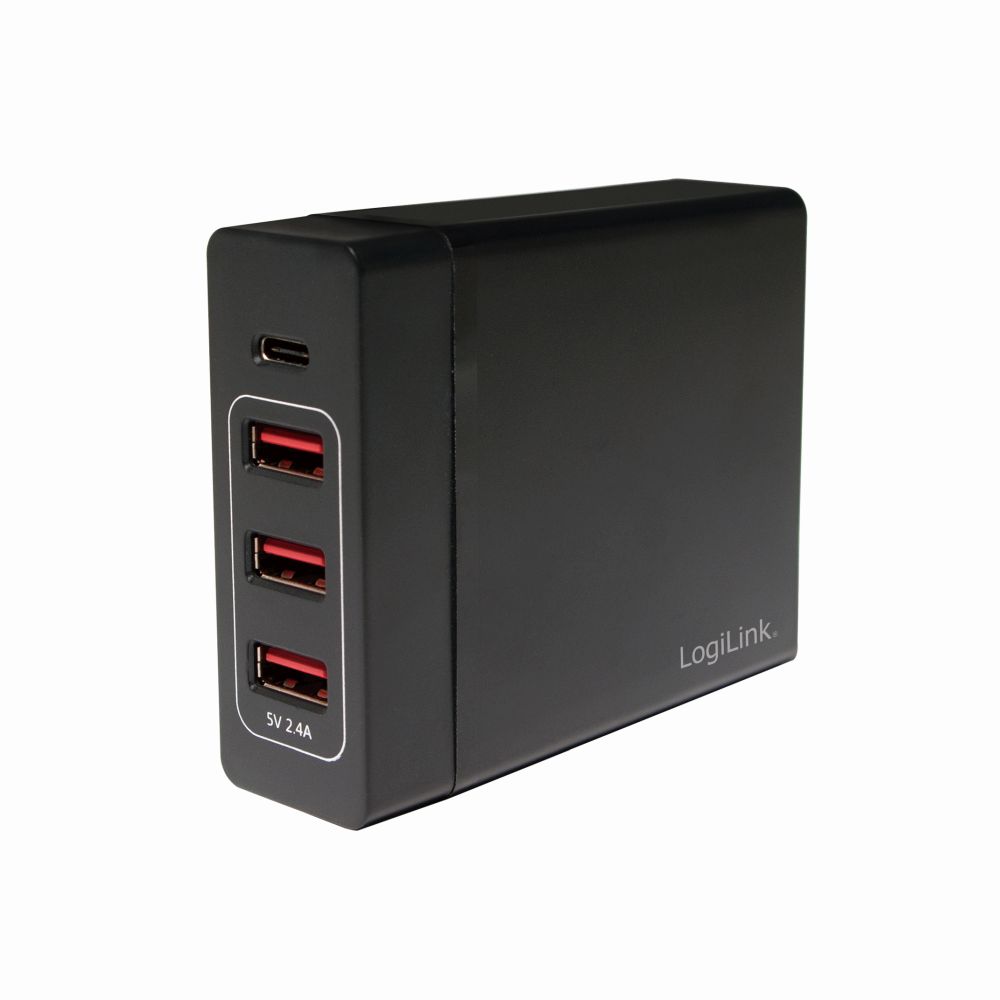 USB Tischladeadapter, 3x USB-A Port + 1x USB-C Port, 60W, LogiLink® [PA0122]